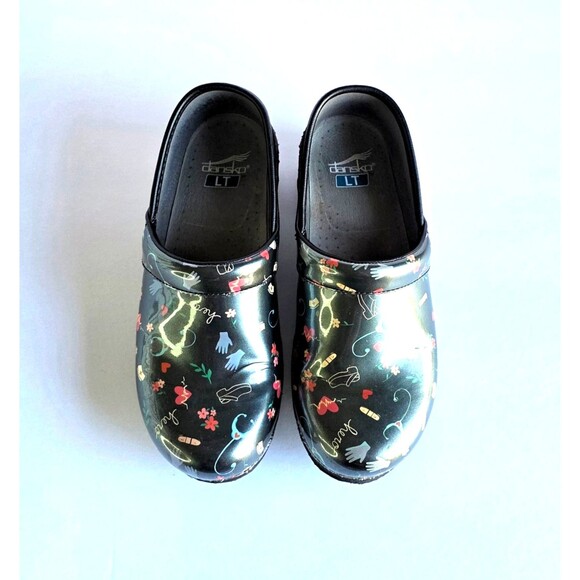 DANSKO LT Pro Clog Hero Patent Sz 38 7.5 8 Multicolor Nursing Medical Uniform - Picture 4 of 16
